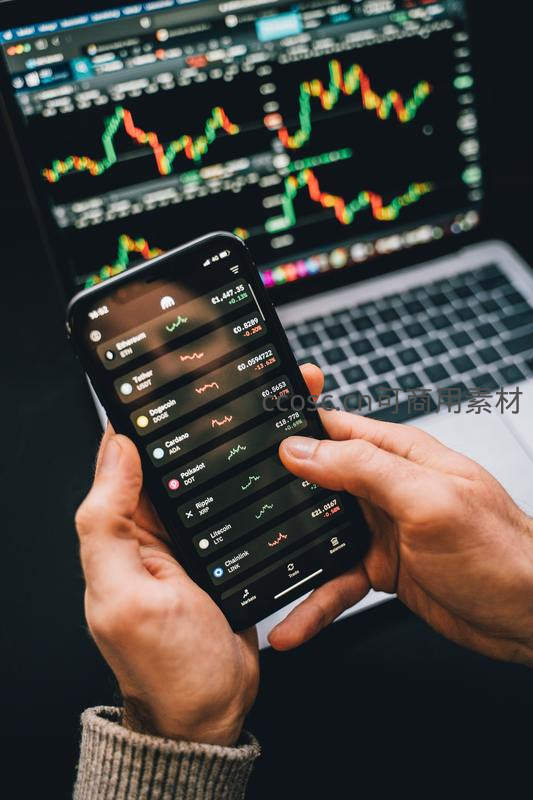 双手握持手机查看加密货币市场动态