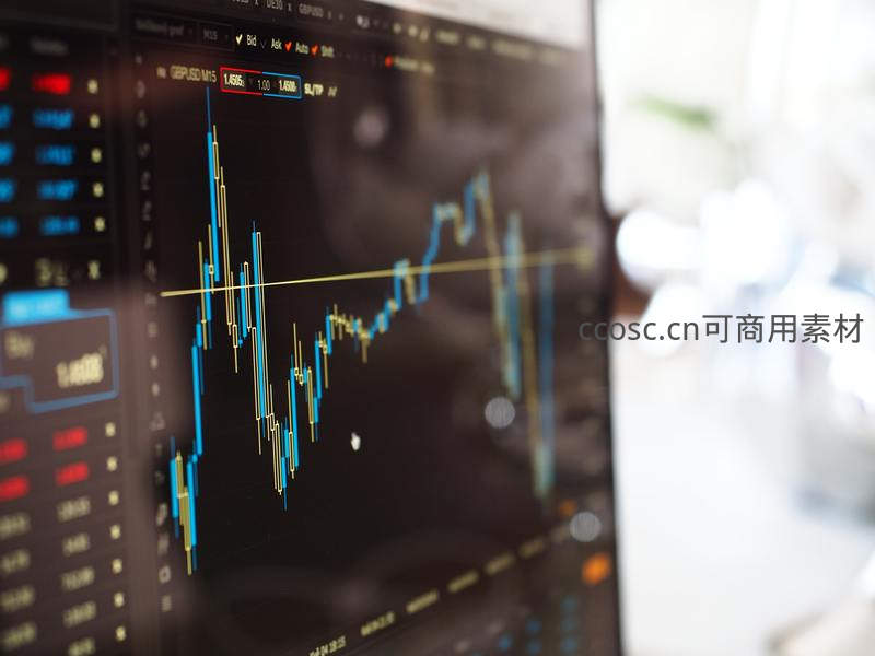 电脑屏幕显示外汇K线走势图