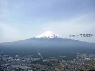 富士山下城市全景
