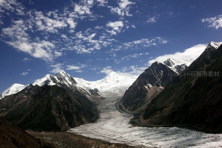 雪山冰川壮丽景观