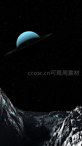 外星地貌仰望环行星，科幻感十足宇宙奇景