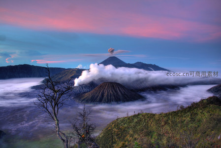 火山云海晨曦美景