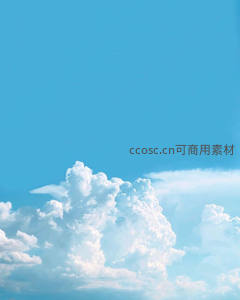 浅蓝天空底，白云悠然自得飘