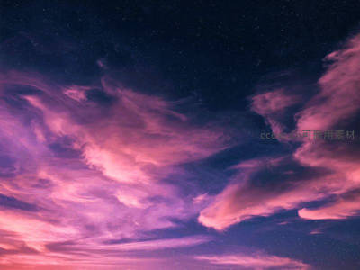 梦幻紫粉星云夜空如画布