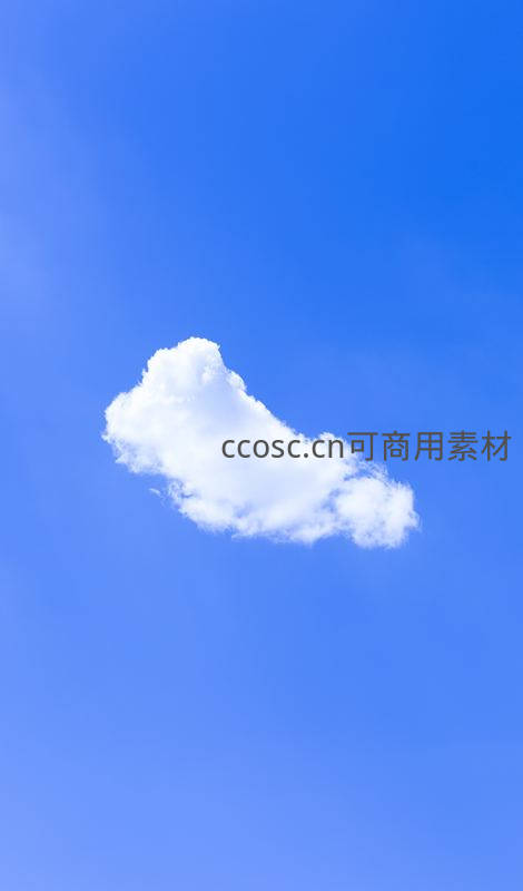 蓝天孤云，纯净如诗如画
