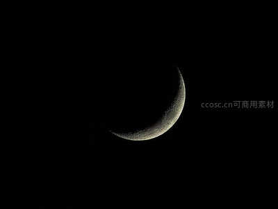 新月如钩，暗夜中悄然绽放