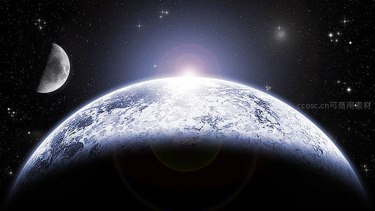 地球与月球同框，星河璀璨宇宙无垠