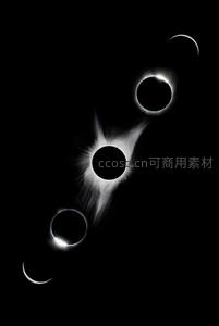 日食过程记录，太阳被月球遮蔽