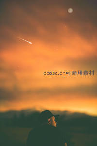 流星划过时仰望星空的人