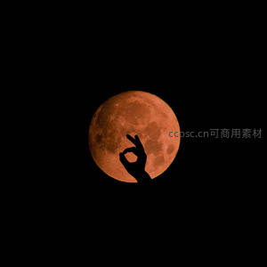 指尖轻触血月，奇幻的剪影艺术