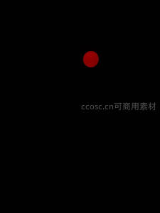 漆黑背景中的红色圆点