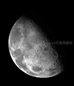 月球表面特写，环形山密布