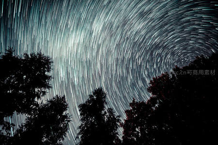 森林仰望星轨环绕天地之间