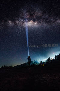手电光柱刺破星河，探索未知