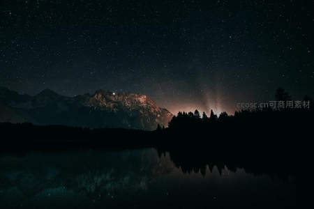 雪山之巅的星河夜色