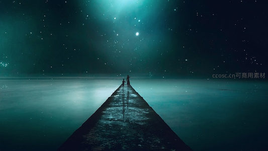 两人并肩站在星海长堤尽头