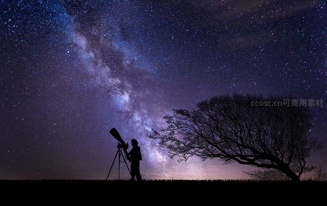 仰望银河追星梦，孤树相伴夜未央