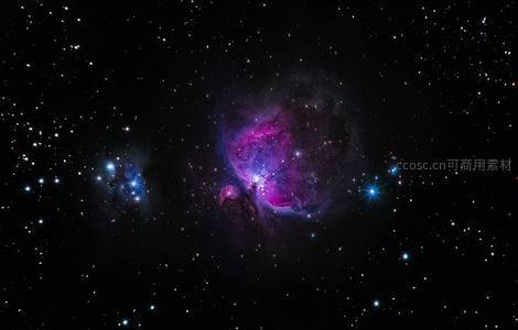 紫红星云中心闪烁明亮恒星