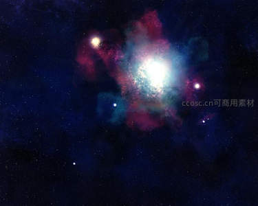 绚烂星云耀深空，红蓝交织如仙境