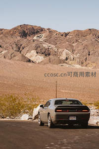 沙漠公路上的肌肉车