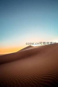 日落时分沙丘曲线的柔美剪影
