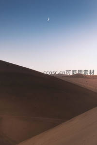 新月高悬沙丘剪影之上