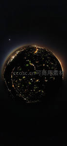 从太空俯瞰地球夜晚的城市灯火