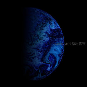深蓝抽象星球艺术渲染图