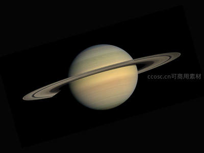 土星及其光环在黑暗宇宙中闪耀