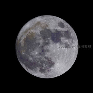 满月正面全景展现月海与环形山