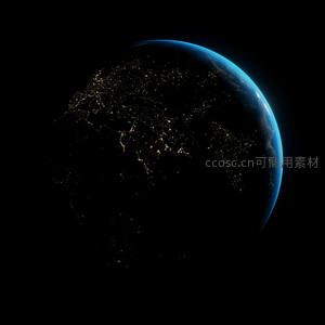 地球夜景从太空俯瞰