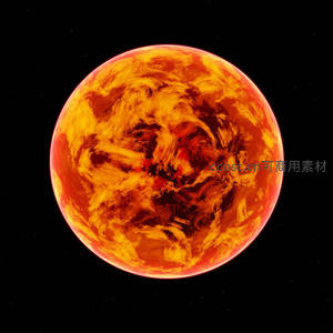 炽热星球表面熔岩翻滚