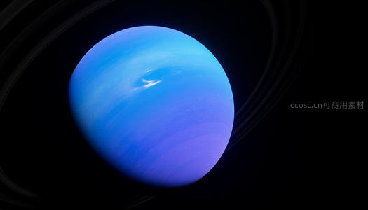 蔚蓝海王星与暗环特写