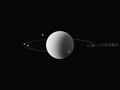 土星及其光环的简约艺术图