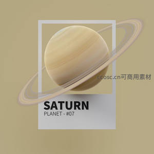土星行星极简风格艺术插画