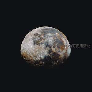 彩色月球表面细节