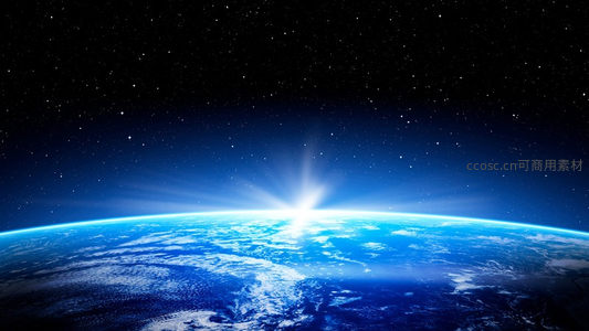 地球边缘的日出照亮宇宙