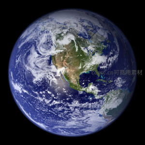 蔚蓝地球从太空俯瞰北美大陆