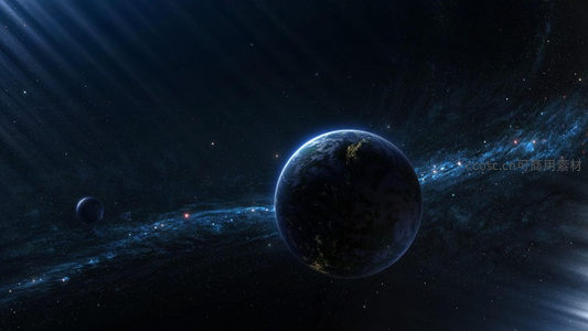 宇宙深处，地球与星辰共舞银河