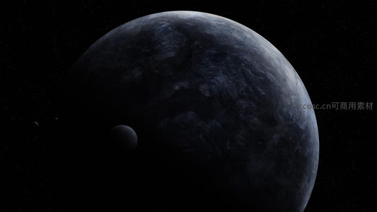 深空中的巨大冰封星球