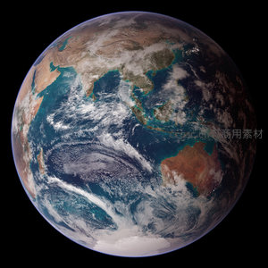 亚太地区地球视图，海洋与陆地的和谐交响