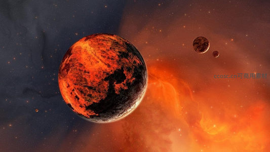炽热行星游星云，科幻感十足的宇宙画卷