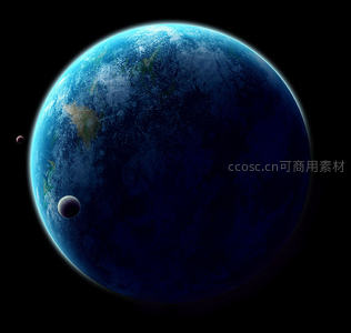 蔚蓝地球悬浮于宇宙