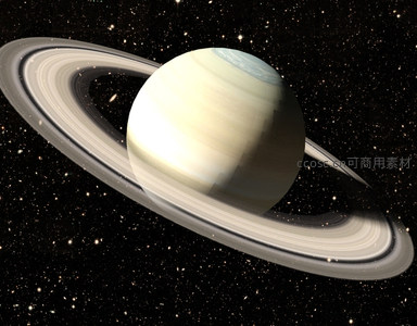 星海背景下的土星全景展示
