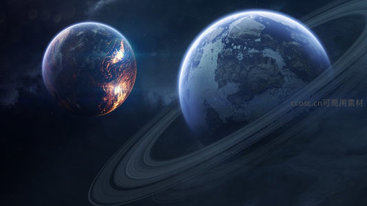 双星共舞环绕神秘光环