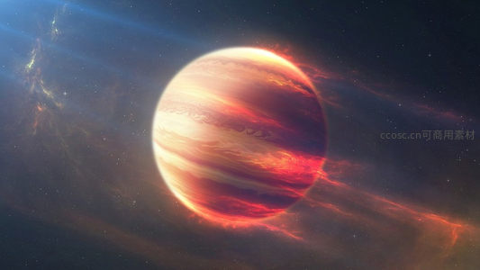 气态巨行星在星云中闪耀光芒