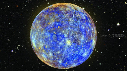 水星蓝色地貌的神秘宇宙影像