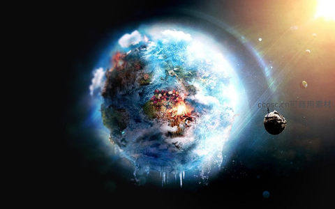 奇幻星球在宇宙光晕中的艺术想象