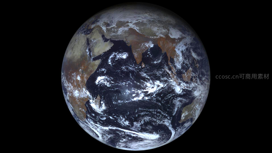 地球亚洲区域的卫星全景图