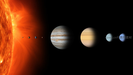 太阳系八大行星壮观排列